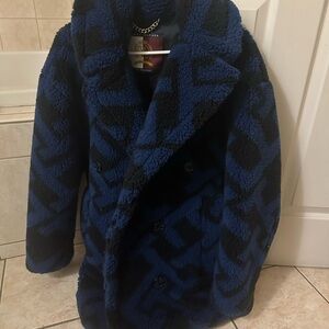 Blue and Black Patterned Men's Peacoat Tommy Hilfiger